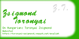 zsigmond toronyai business card